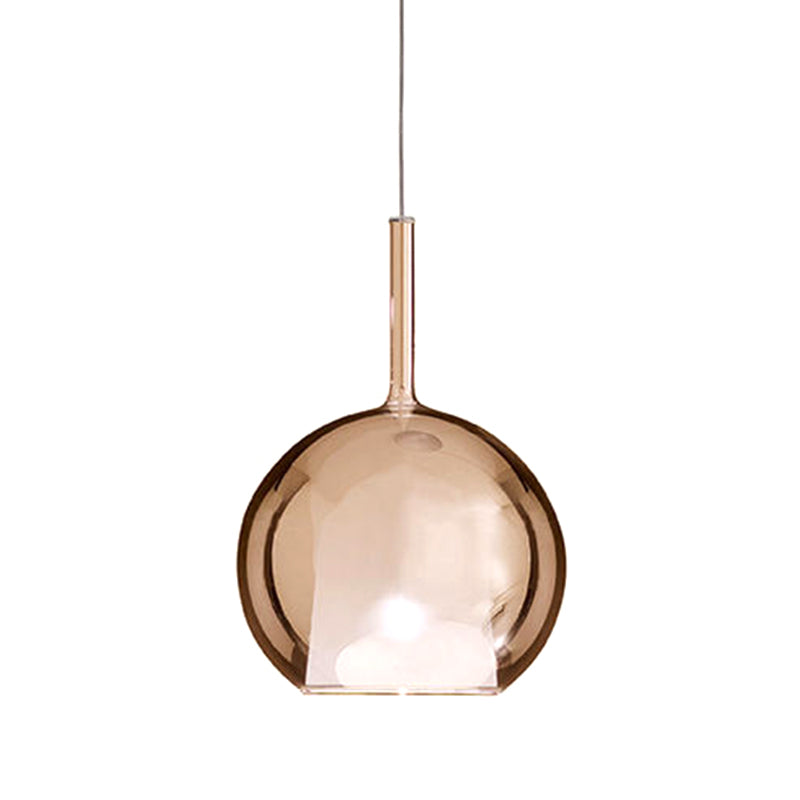 Electroplate Polishing Glass Hanging Light Ball Shape Modern Simplicity 1-Light Pendant Lamp for Dining Room Bedroom Clearhalo 'Ceiling Lights' 'Modern Pendants' 'Modern' 'Pendant Lights' 'Pendants' Lighting' 2594170