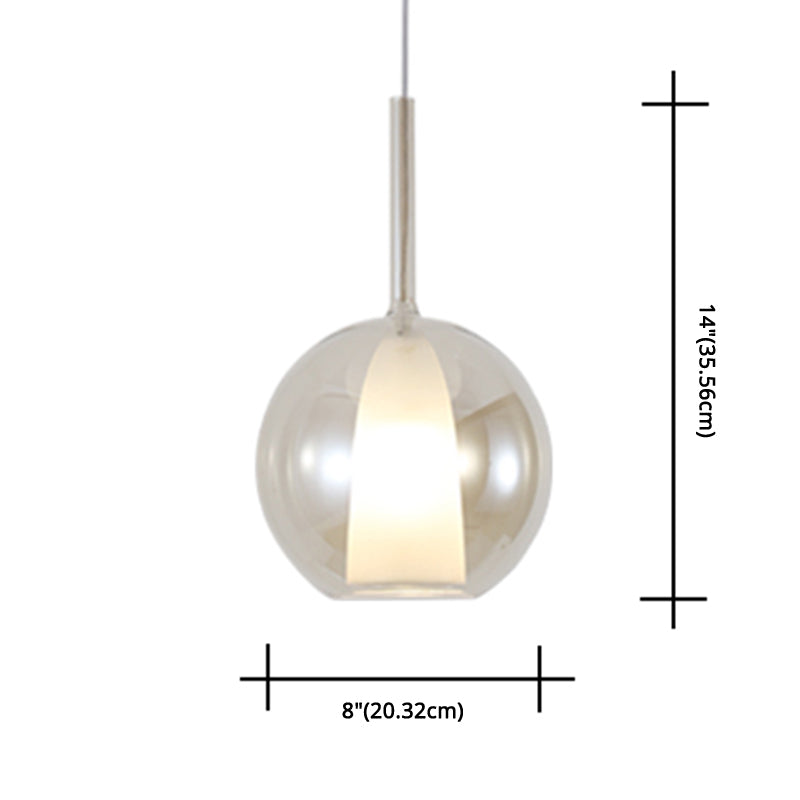 Electroplate Polishing Glass Hanging Light Ball Shape Modern Simplicity 1-Light Pendant Lamp for Dining Room Bedroom Clearhalo 'Ceiling Lights' 'Modern Pendants' 'Modern' 'Pendant Lights' 'Pendants' Lighting' 2594171