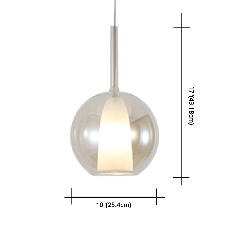 Electroplate Polishing Glass Hanging Light Ball Shape Modern Simplicity 1-Light Pendant Lamp for Dining Room Bedroom Clearhalo 'Ceiling Lights' 'Modern Pendants' 'Modern' 'Pendant Lights' 'Pendants' Lighting' 2594173