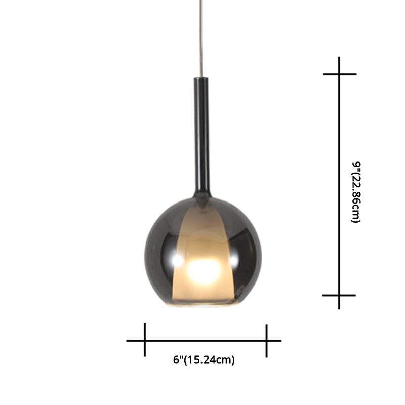 Electroplate Polishing Glass Hanging Light Ball Shape Modern Simplicity 1-Light Pendant Lamp for Dining Room Bedroom Clearhalo 'Ceiling Lights' 'Modern Pendants' 'Modern' 'Pendant Lights' 'Pendants' Lighting' 2594177