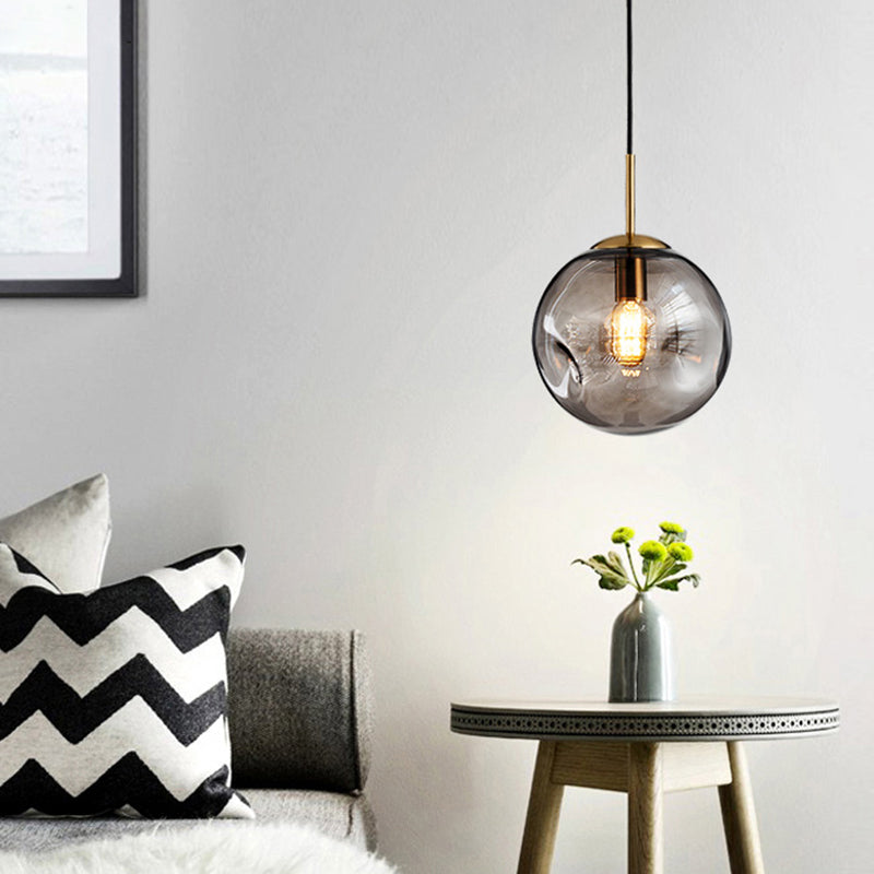 Irregular Glass Ball 1-Light Mini Pendant Light Modern Minimalist Hanging Lighting Fixture for Dining Room Kitchen Clearhalo 'Ceiling Lights' 'Modern Pendants' 'Modern' 'Pendant Lights' 'Pendants' Lighting' 2594211