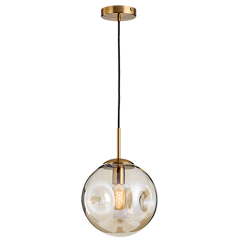 Irregular Glass Ball 1-Light Mini Pendant Light Modern Minimalist Hanging Lighting Fixture for Dining Room Kitchen Cognac 10" Clearhalo 'Ceiling Lights' 'Modern Pendants' 'Modern' 'Pendant Lights' 'Pendants' Lighting' 2594212