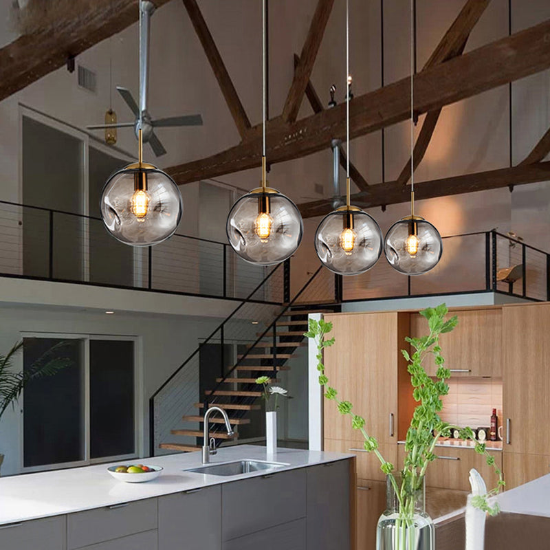 Irregular Glass Ball 1-Light Mini Pendant Light Modern Minimalist Hanging Lighting Fixture for Dining Room Kitchen Clearhalo 'Ceiling Lights' 'Modern Pendants' 'Modern' 'Pendant Lights' 'Pendants' Lighting' 2594213