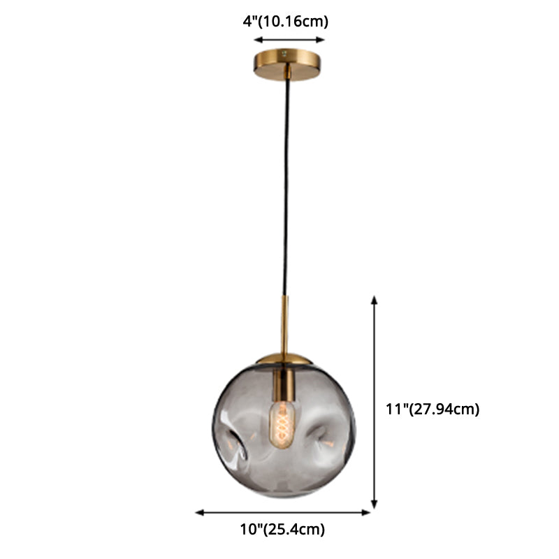 Irregular Glass Ball 1-Light Mini Pendant Light Modern Minimalist Hanging Lighting Fixture for Dining Room Kitchen Clearhalo 'Ceiling Lights' 'Modern Pendants' 'Modern' 'Pendant Lights' 'Pendants' Lighting' 2594215