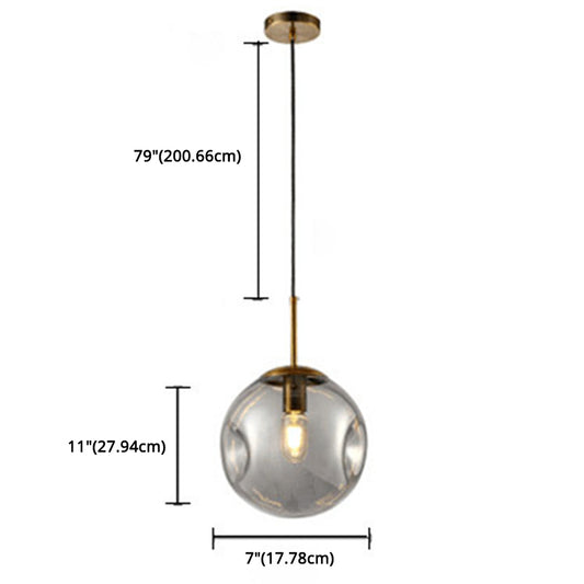 Irregular Glass Ball 1-Light Mini Pendant Light Modern Minimalist Hanging Lighting Fixture for Dining Room Kitchen Clearhalo 'Ceiling Lights' 'Modern Pendants' 'Modern' 'Pendant Lights' 'Pendants' Lighting' 2594216