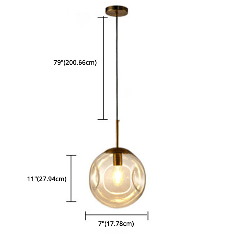 Irregular Glass Ball 1-Light Mini Pendant Light Modern Minimalist Hanging Lighting Fixture for Dining Room Kitchen Clearhalo 'Ceiling Lights' 'Modern Pendants' 'Modern' 'Pendant Lights' 'Pendants' Lighting' 2594217