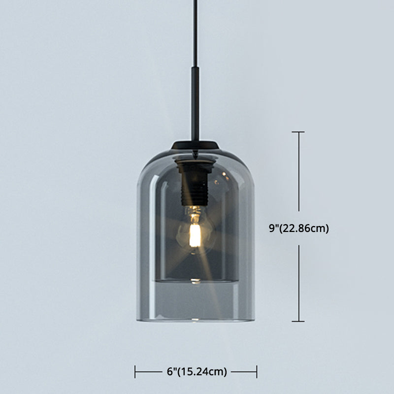 Double Glasses Shade Minimalist Hanging Light 1-light Modern Mini Pendant Light for Aisle Bedroom Clearhalo 'Ceiling Lights' 'Glass shade' 'Glass' 'Modern Pendants' 'Modern' 'Pendant Lights' 'Pendants' Lighting' 2594240