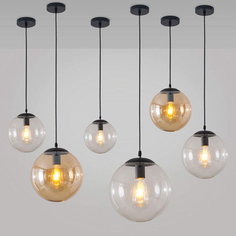 Modern Minimalist 1-Light Pendant Light Bubble Transparent Glass Ball Shade Hanging Light with 39" Hanging Wire Clearhalo 'Ceiling Lights' 'Modern Pendants' 'Modern' 'Pendant Lights' 'Pendants' Lighting' 2594242