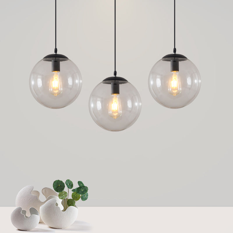 Modern Minimalist 1-Light Pendant Light Bubble Transparent Glass Ball Shade Hanging Light with 39" Hanging Wire Clearhalo 'Ceiling Lights' 'Modern Pendants' 'Modern' 'Pendant Lights' 'Pendants' Lighting' 2594244