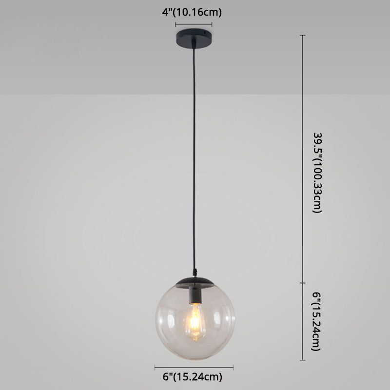 Modern Minimalist 1-Light Pendant Light Bubble Transparent Glass Ball Shade Hanging Light with 39" Hanging Wire Clearhalo 'Ceiling Lights' 'Modern Pendants' 'Modern' 'Pendant Lights' 'Pendants' Lighting' 2594254