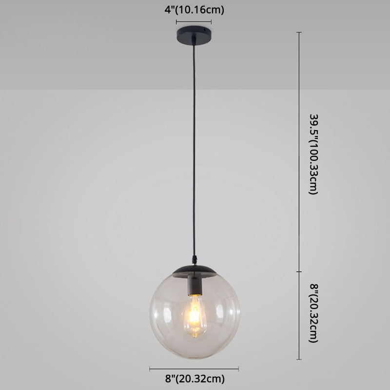 Modern Minimalist 1-Light Pendant Light Bubble Transparent Glass Ball Shade Hanging Light with 39" Hanging Wire Clearhalo 'Ceiling Lights' 'Modern Pendants' 'Modern' 'Pendant Lights' 'Pendants' Lighting' 2594259