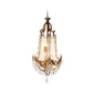 Beaded Sconce Light Fixture with Clear Crystal Decoration Vintage 3 Lights Wall Lighting Fixture in Antique Brass Clearhalo 'Wall Lamps & Sconces' 'Wall Lights' Lighting' 259426