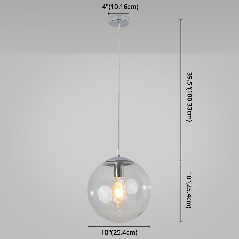 Modern Minimalist 1-Light Pendant Light Bubble Transparent Glass Ball Shade Hanging Light with 39" Hanging Wire Clearhalo 'Ceiling Lights' 'Modern Pendants' 'Modern' 'Pendant Lights' 'Pendants' Lighting' 2594261