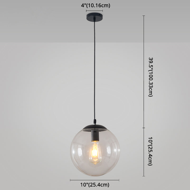 Modern Minimalist 1-Light Pendant Light Bubble Transparent Glass Ball Shade Hanging Light with 39" Hanging Wire Clearhalo 'Ceiling Lights' 'Modern Pendants' 'Modern' 'Pendant Lights' 'Pendants' Lighting' 2594263