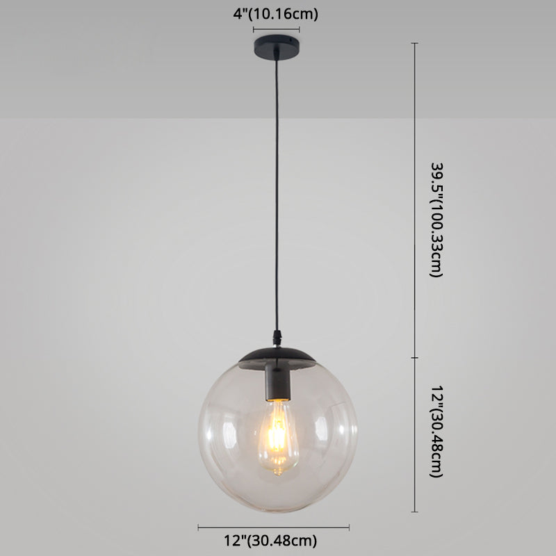 Modern Minimalist 1-Light Pendant Light Bubble Transparent Glass Ball Shade Hanging Light with 39" Hanging Wire Clearhalo 'Ceiling Lights' 'Modern Pendants' 'Modern' 'Pendant Lights' 'Pendants' Lighting' 2594268