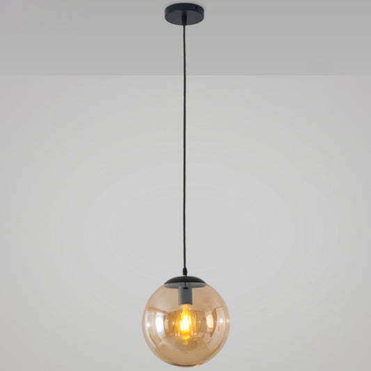 Modern Minimalist 1-Light Pendant Light Bubble Transparent Glass Ball Shade Hanging Light with 39" Hanging Wire Amber 6" Clearhalo 'Ceiling Lights' 'Modern Pendants' 'Modern' 'Pendant Lights' 'Pendants' Lighting' 2594272