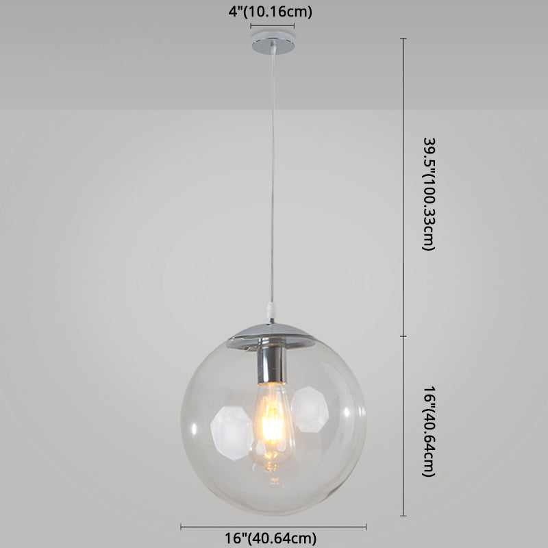 Modern Minimalist 1-Light Pendant Light Bubble Transparent Glass Ball Shade Hanging Light with 39" Hanging Wire Clearhalo 'Ceiling Lights' 'Modern Pendants' 'Modern' 'Pendant Lights' 'Pendants' Lighting' 2594273