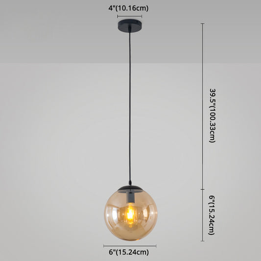Modern Minimalist 1-Light Pendant Light Bubble Transparent Glass Ball Shade Hanging Light with 39" Hanging Wire Clearhalo 'Ceiling Lights' 'Modern Pendants' 'Modern' 'Pendant Lights' 'Pendants' Lighting' 2594274