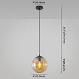 Modern Minimalist 1-Light Pendant Light Bubble Transparent Glass Ball Shade Hanging Light with 39" Hanging Wire Clearhalo 'Ceiling Lights' 'Modern Pendants' 'Modern' 'Pendant Lights' 'Pendants' Lighting' 2594274