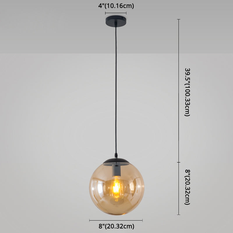 Modern Minimalist 1-Light Pendant Light Bubble Transparent Glass Ball Shade Hanging Light with 39" Hanging Wire Clearhalo 'Ceiling Lights' 'Modern Pendants' 'Modern' 'Pendant Lights' 'Pendants' Lighting' 2594275