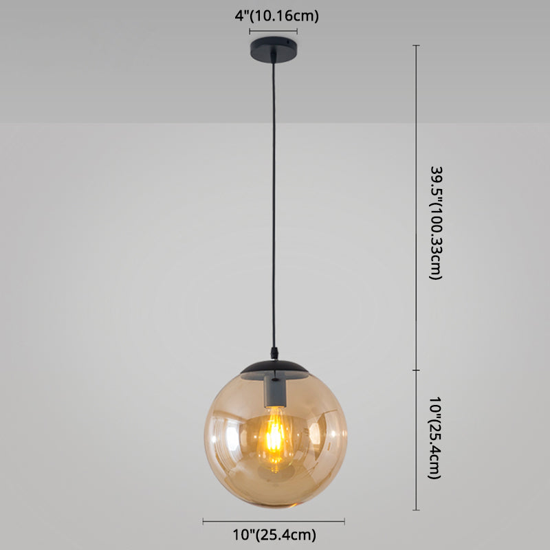 Modern Minimalist 1-Light Pendant Light Bubble Transparent Glass Ball Shade Hanging Light with 39" Hanging Wire Clearhalo 'Ceiling Lights' 'Modern Pendants' 'Modern' 'Pendant Lights' 'Pendants' Lighting' 2594276