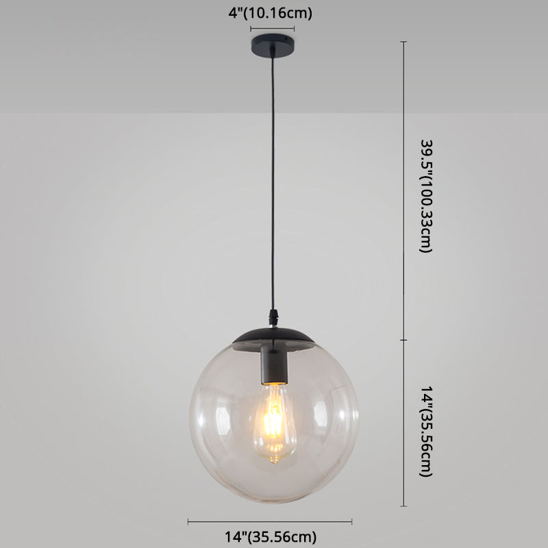 Modern Minimalist 1-Light Pendant Light Bubble Transparent Glass Ball Shade Hanging Light with 39" Hanging Wire Clearhalo 'Ceiling Lights' 'Modern Pendants' 'Modern' 'Pendant Lights' 'Pendants' Lighting' 2594277