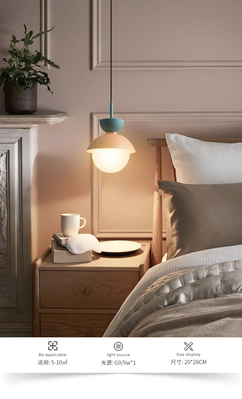 Nordic Macaroon Style Hanging Light 1 Light Frosted Metal Milk White Glass Shade Pendant Lamp for Dining Room Bedroom Clearhalo 'Ceiling Lights' 'Modern Pendants' 'Modern' 'Pendant Lights' 'Pendants' Lighting' 2594318