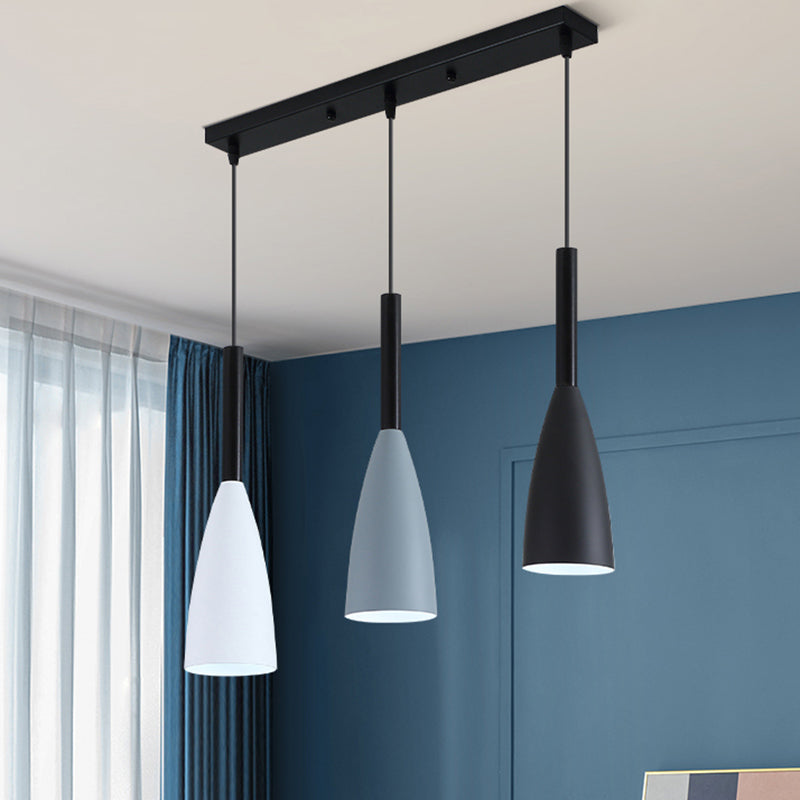 Macaroon Style Metal Goblet Shade Hanging Light 3 Lights Suspension Lamp for Dining Room Foyer Clearhalo 'Ceiling Lights' 'Modern Pendants' 'Modern' 'Pendant Lights' 'Pendants' Lighting' 2594320