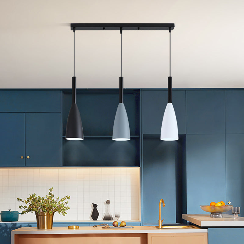 Macaroon Style Metal Goblet Shade Hanging Light 3 Lights Suspension Lamp for Dining Room Foyer Clearhalo 'Ceiling Lights' 'Modern Pendants' 'Modern' 'Pendant Lights' 'Pendants' Lighting' 2594322