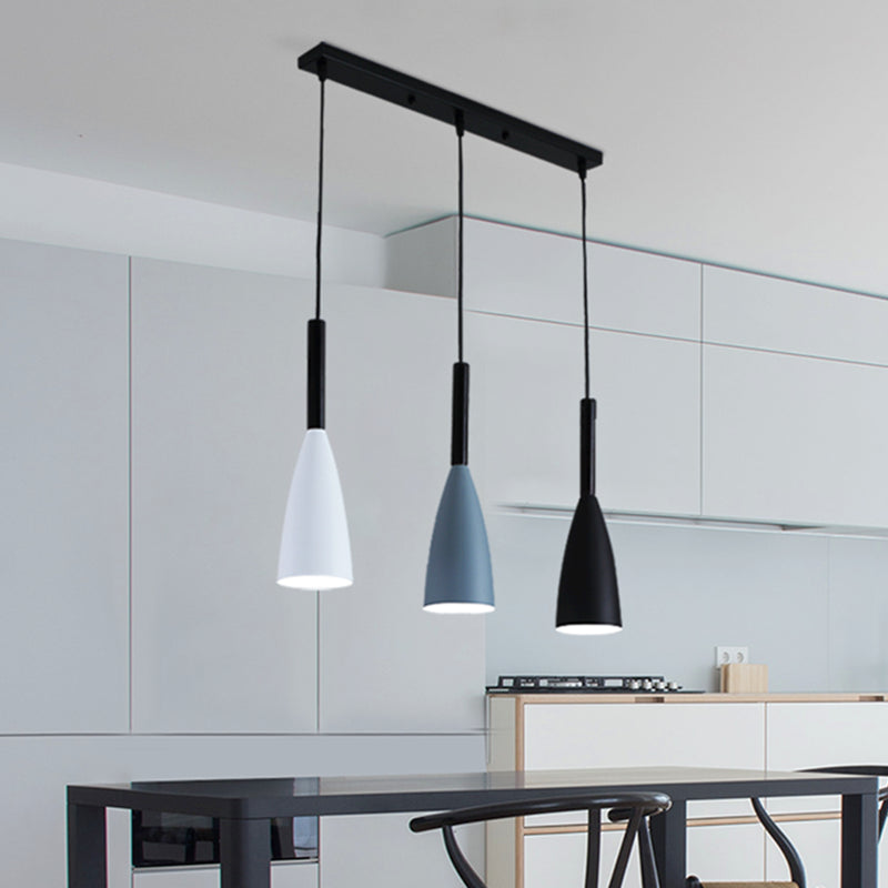 Macaroon Style Metal Goblet Shade Hanging Light 3 Lights Suspension Lamp for Dining Room Foyer Clearhalo 'Ceiling Lights' 'Modern Pendants' 'Modern' 'Pendant Lights' 'Pendants' Lighting' 2594324