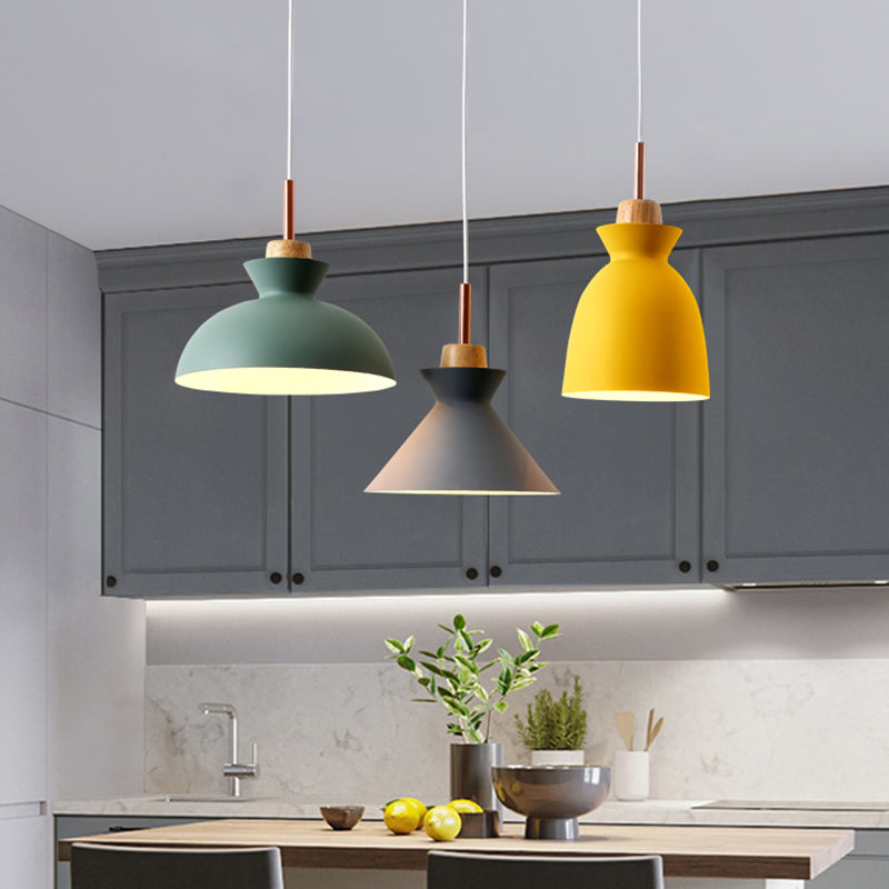 3-Light Macaroon Style Hanging Light Aluminum Shade Nordic Simplicity Pendant Light in Multi Color for Dining Room Bedroom Clearhalo 'Ceiling Lights' 'Modern Pendants' 'Modern' 'Pendant Lights' 'Pendants' Lighting' 2594335