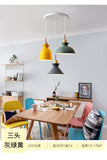 3-Light Macaroon Style Hanging Light Aluminum Shade Nordic Simplicity Pendant Light in Multi Color for Dining Room Bedroom Clearhalo 'Ceiling Lights' 'Modern Pendants' 'Modern' 'Pendant Lights' 'Pendants' Lighting' 2594343