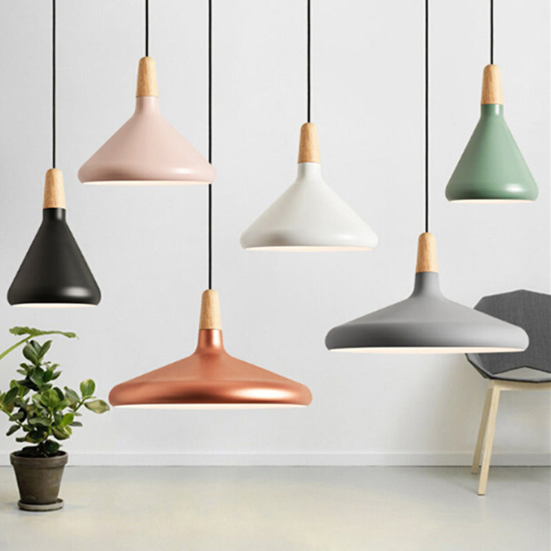 Multi Color Optional Simplicity Pendant Light Nordic Macaroon Aluminum Lampshade 1-Light Hanging Light for Kitchen Clearhalo 'Ceiling Lights' 'Modern Pendants' 'Modern' 'Pendant Lights' 'Pendants' Lighting' 2594356
