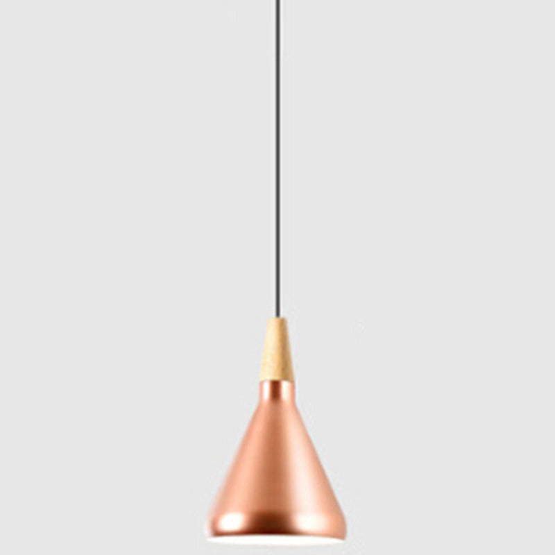 Multi Color Optional Simplicity Pendant Light Nordic Macaroon Aluminum Lampshade 1-Light Hanging Light for Kitchen Rose Gold 7" Clearhalo 'Ceiling Lights' 'Modern Pendants' 'Modern' 'Pendant Lights' 'Pendants' Lighting' 2594357