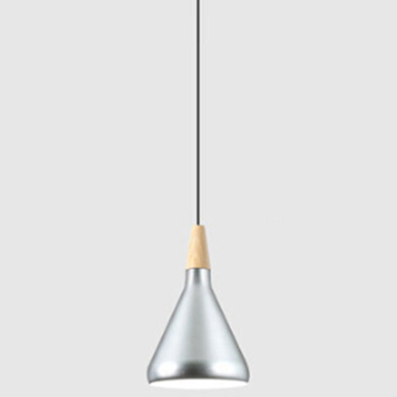 Multi Color Optional Simplicity Pendant Light Nordic Macaroon Aluminum Lampshade 1-Light Hanging Light for Kitchen Silver 7" Clearhalo 'Ceiling Lights' 'Modern Pendants' 'Modern' 'Pendant Lights' 'Pendants' Lighting' 2594359