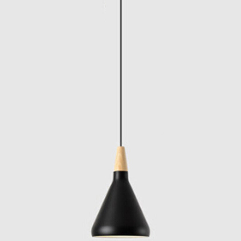 Multi Color Optional Simplicity Pendant Light Nordic Macaroon Aluminum Lampshade 1-Light Hanging Light for Kitchen Black 7" Clearhalo 'Ceiling Lights' 'Modern Pendants' 'Modern' 'Pendant Lights' 'Pendants' Lighting' 2594360