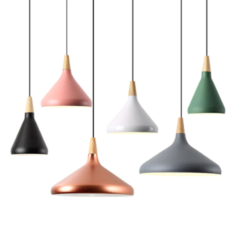 Multi Color Optional Simplicity Pendant Light Nordic Macaroon Aluminum Lampshade 1-Light Hanging Light for Kitchen Clearhalo 'Ceiling Lights' 'Modern Pendants' 'Modern' 'Pendant Lights' 'Pendants' Lighting' 2594364