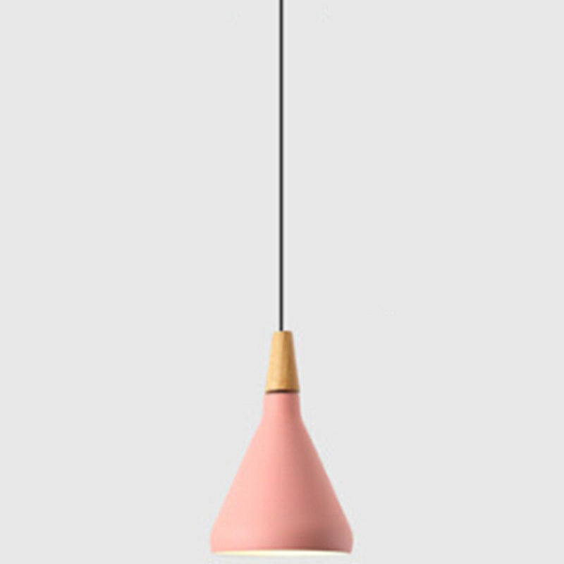 Multi Color Optional Simplicity Pendant Light Nordic Macaroon Aluminum Lampshade 1-Light Hanging Light for Kitchen Pink 7" Clearhalo 'Ceiling Lights' 'Modern Pendants' 'Modern' 'Pendant Lights' 'Pendants' Lighting' 2594365