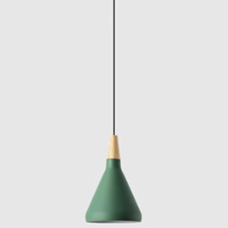 Multi Color Optional Simplicity Pendant Light Nordic Macaroon Aluminum Lampshade 1-Light Hanging Light for Kitchen Green 7" Clearhalo 'Ceiling Lights' 'Modern Pendants' 'Modern' 'Pendant Lights' 'Pendants' Lighting' 2594367