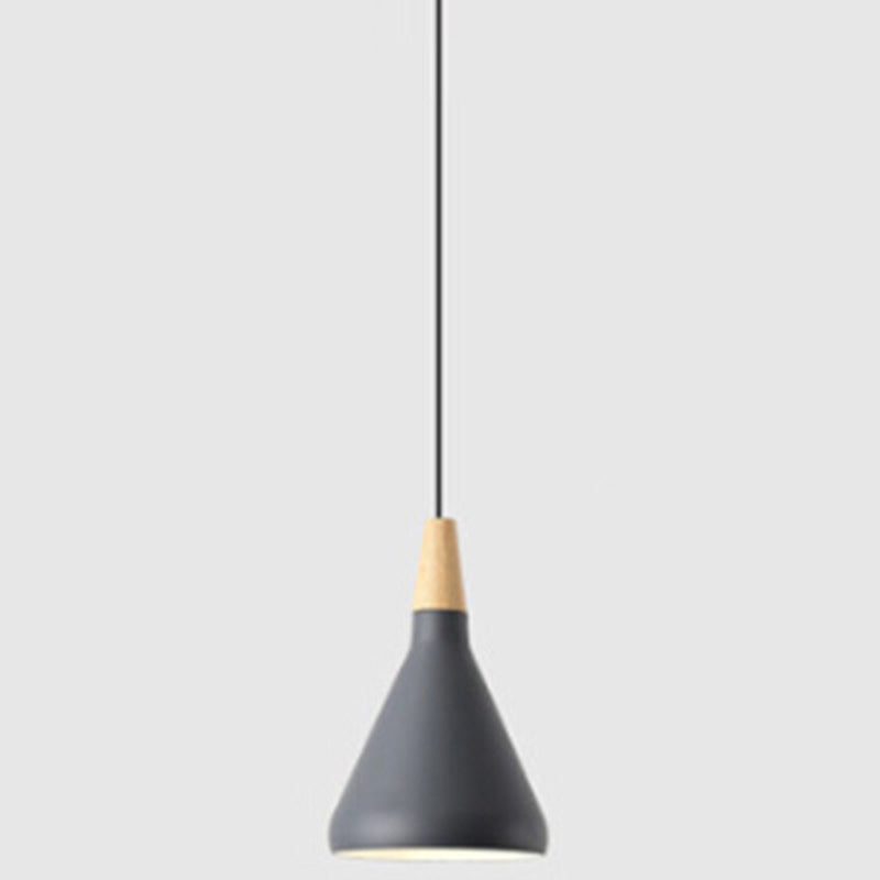 Multi Color Optional Simplicity Pendant Light Nordic Macaroon Aluminum Lampshade 1-Light Hanging Light for Kitchen Grey 7" Clearhalo 'Ceiling Lights' 'Modern Pendants' 'Modern' 'Pendant Lights' 'Pendants' Lighting' 2594368
