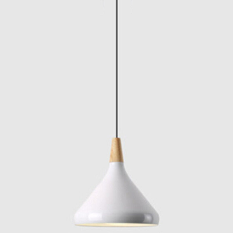 Multi Color Optional Simplicity Pendant Light Nordic Macaroon Aluminum Lampshade 1-Light Hanging Light for Kitchen White 10.5" Clearhalo 'Ceiling Lights' 'Modern Pendants' 'Modern' 'Pendant Lights' 'Pendants' Lighting' 2594371