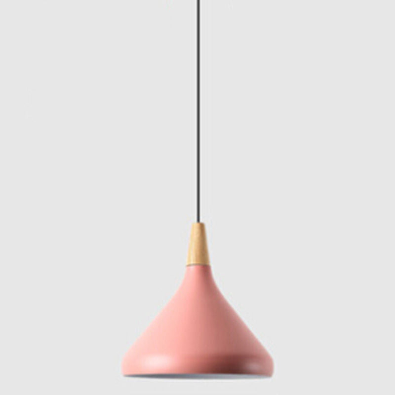 Multi Color Optional Simplicity Pendant Light Nordic Macaroon Aluminum Lampshade 1-Light Hanging Light for Kitchen Pink 10.5" Clearhalo 'Ceiling Lights' 'Modern Pendants' 'Modern' 'Pendant Lights' 'Pendants' Lighting' 2594372