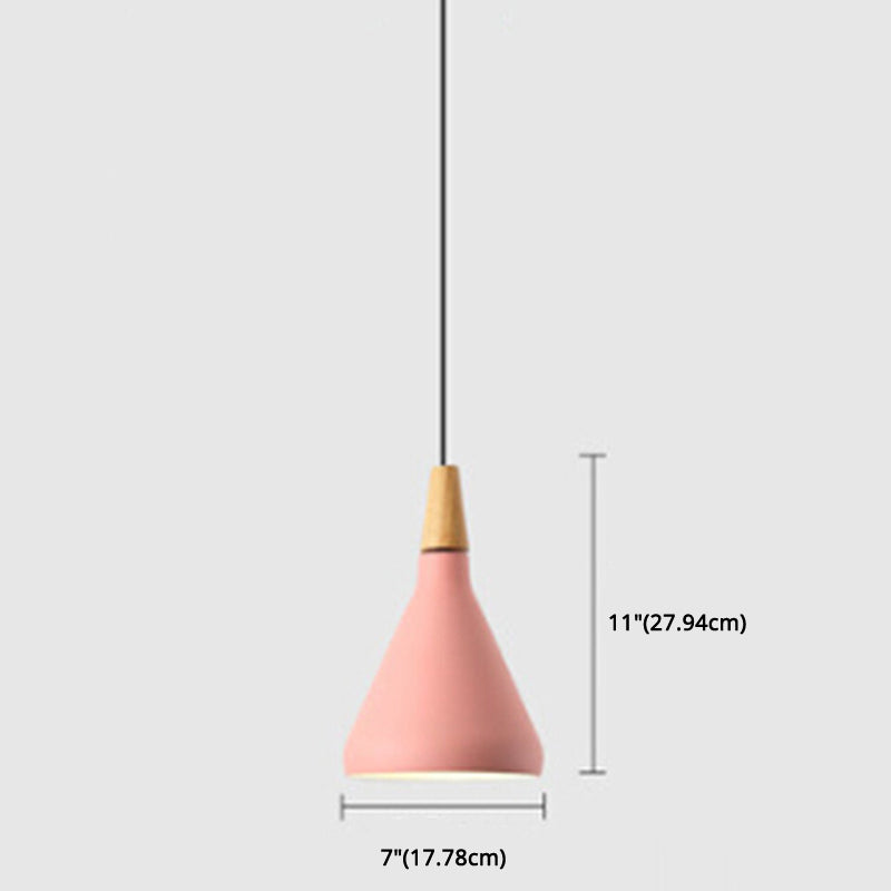 Multi Color Optional Simplicity Pendant Light Nordic Macaroon Aluminum Lampshade 1-Light Hanging Light for Kitchen Clearhalo 'Ceiling Lights' 'Modern Pendants' 'Modern' 'Pendant Lights' 'Pendants' Lighting' 2594374