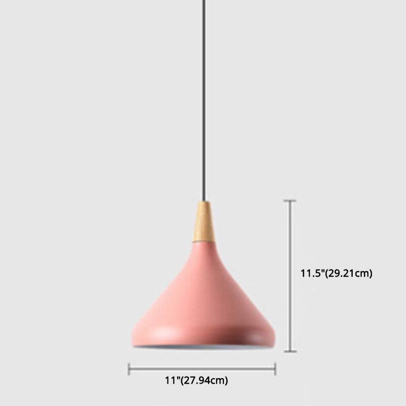 Multi Color Optional Simplicity Pendant Light Nordic Macaroon Aluminum Lampshade 1-Light Hanging Light for Kitchen Clearhalo 'Ceiling Lights' 'Modern Pendants' 'Modern' 'Pendant Lights' 'Pendants' Lighting' 2594376