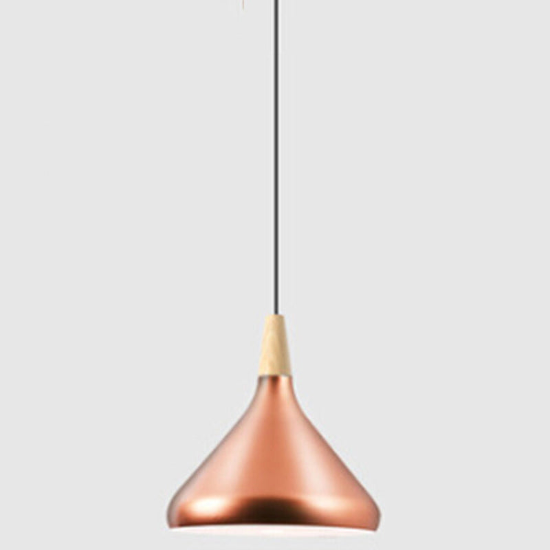 Multi Color Optional Simplicity Pendant Light Nordic Macaroon Aluminum Lampshade 1-Light Hanging Light for Kitchen Rose Gold 10.5" Clearhalo 'Ceiling Lights' 'Modern Pendants' 'Modern' 'Pendant Lights' 'Pendants' Lighting' 2594377
