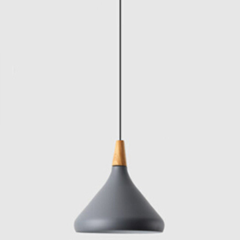 Multi Color Optional Simplicity Pendant Light Nordic Macaroon Aluminum Lampshade 1-Light Hanging Light for Kitchen Grey 10.5" Clearhalo 'Ceiling Lights' 'Modern Pendants' 'Modern' 'Pendant Lights' 'Pendants' Lighting' 2594378