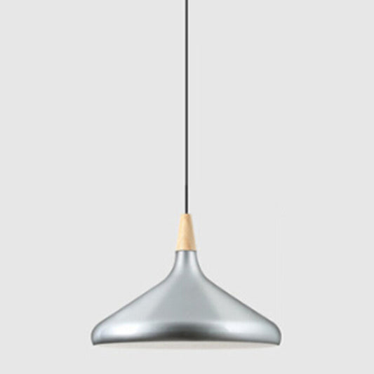 Multi Color Optional Simplicity Pendant Light Nordic Macaroon Aluminum Lampshade 1-Light Hanging Light for Kitchen Silver 16" Clearhalo 'Ceiling Lights' 'Modern Pendants' 'Modern' 'Pendant Lights' 'Pendants' Lighting' 2594387