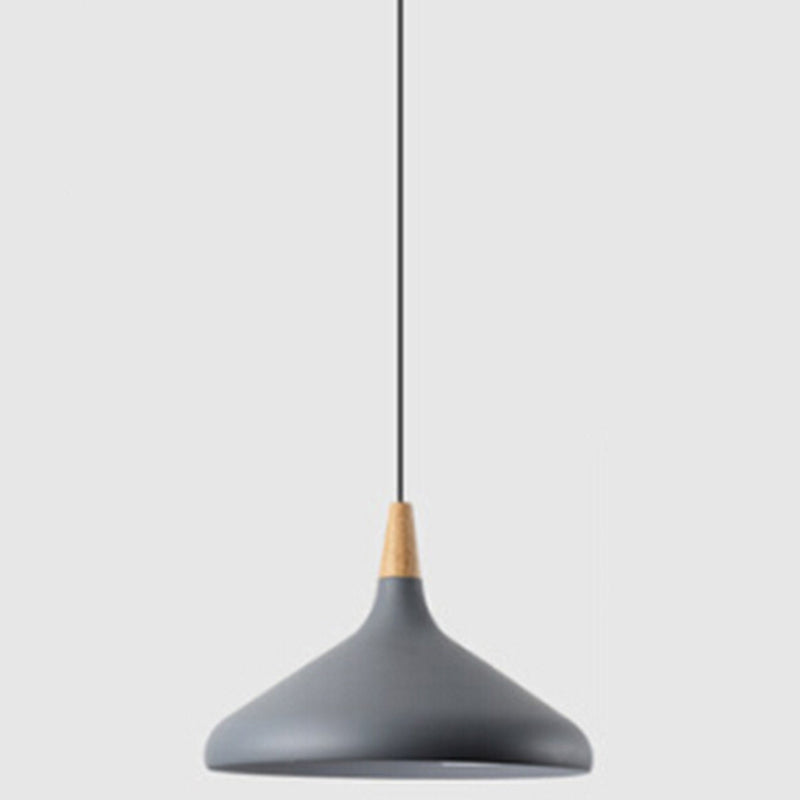 Multi Color Optional Simplicity Pendant Light Nordic Macaroon Aluminum Lampshade 1-Light Hanging Light for Kitchen Grey 16" Clearhalo 'Ceiling Lights' 'Modern Pendants' 'Modern' 'Pendant Lights' 'Pendants' Lighting' 2594388