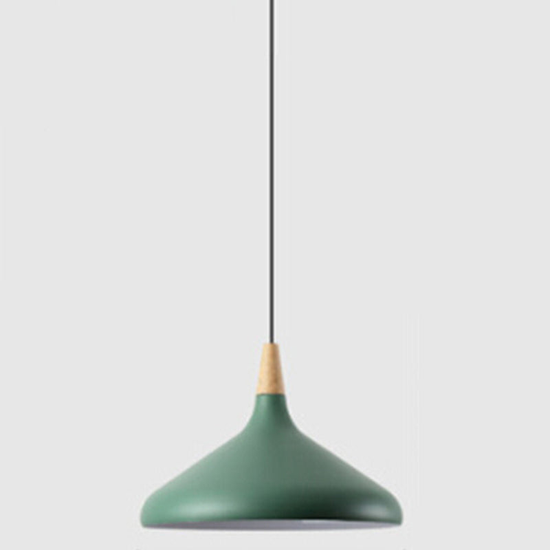 Multi Color Optional Simplicity Pendant Light Nordic Macaroon Aluminum Lampshade 1-Light Hanging Light for Kitchen Green 16" Clearhalo 'Ceiling Lights' 'Modern Pendants' 'Modern' 'Pendant Lights' 'Pendants' Lighting' 2594390