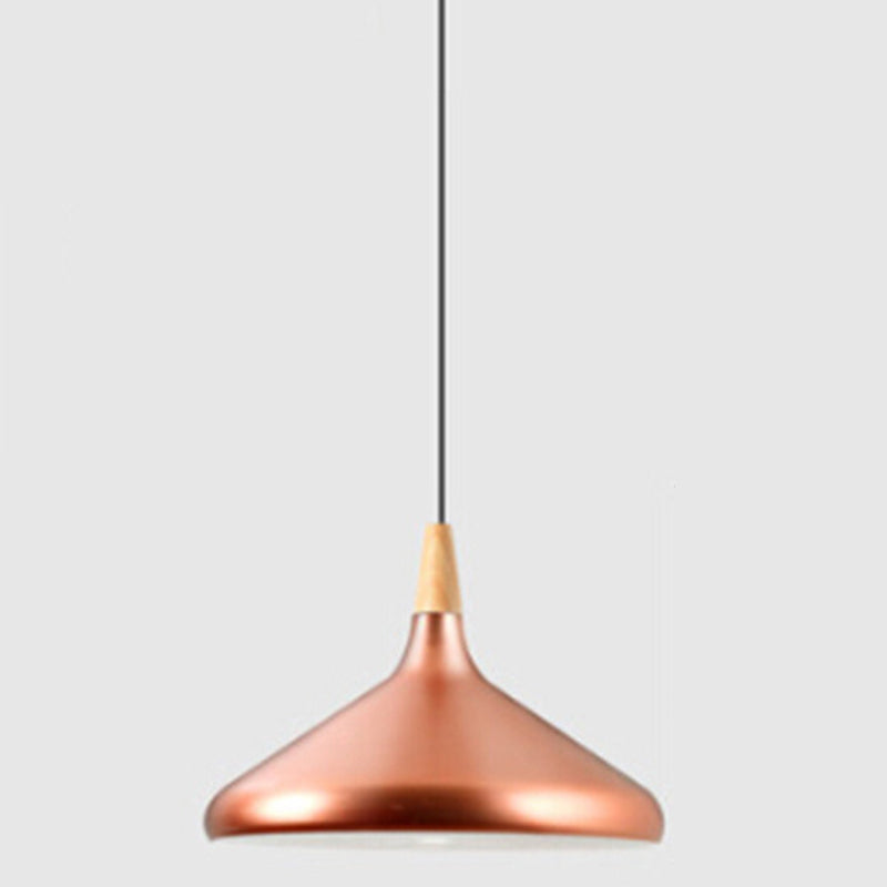 Multi Color Optional Simplicity Pendant Light Nordic Macaroon Aluminum Lampshade 1-Light Hanging Light for Kitchen Rose Gold 16" Clearhalo 'Ceiling Lights' 'Modern Pendants' 'Modern' 'Pendant Lights' 'Pendants' Lighting' 2594396